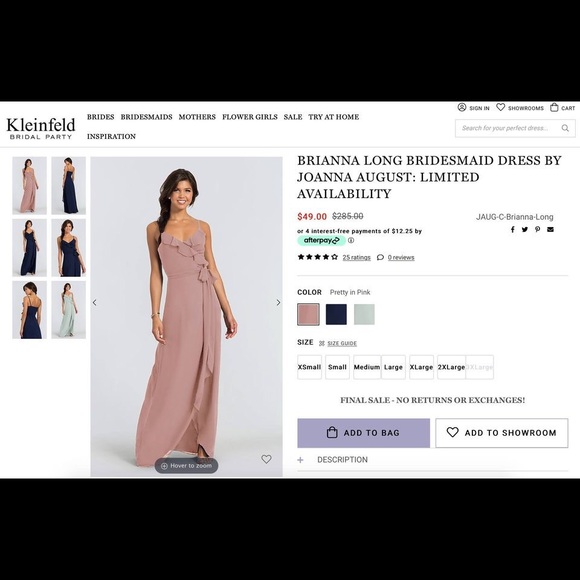 Kleinfeld Bridesmaids Dress - Picture 2 of 2